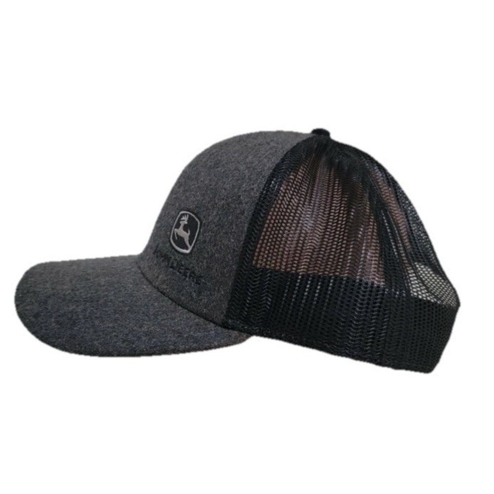 Vintage John‎ Deere Mesh Snapback Trucker Hat Dark Gray and Black - Picture 5 of 8